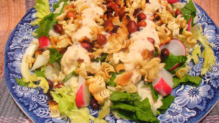 Oriental Noodle Salad With Peanuts, Spinach & Cabbage created by Montana Heart Song
