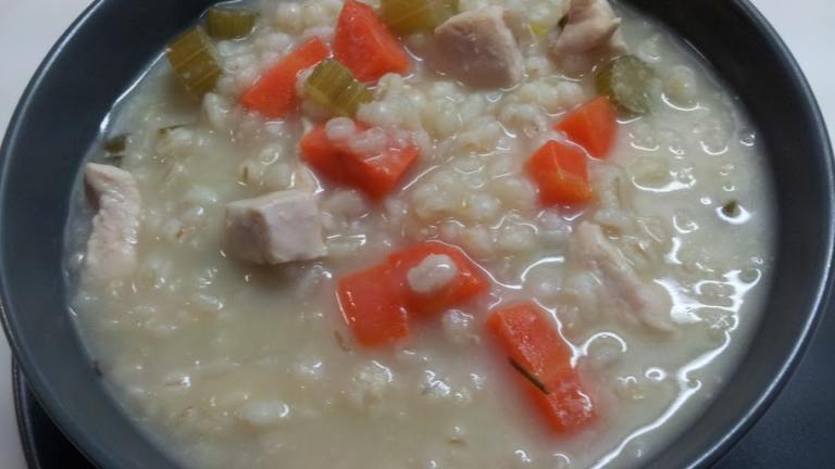 Chicken and Pearl Barley Soup Created by globetrotteri