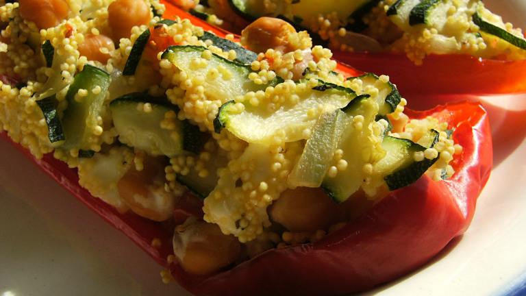 Couscous and Feta Stuffed Bell Peppers created by Lalaloula