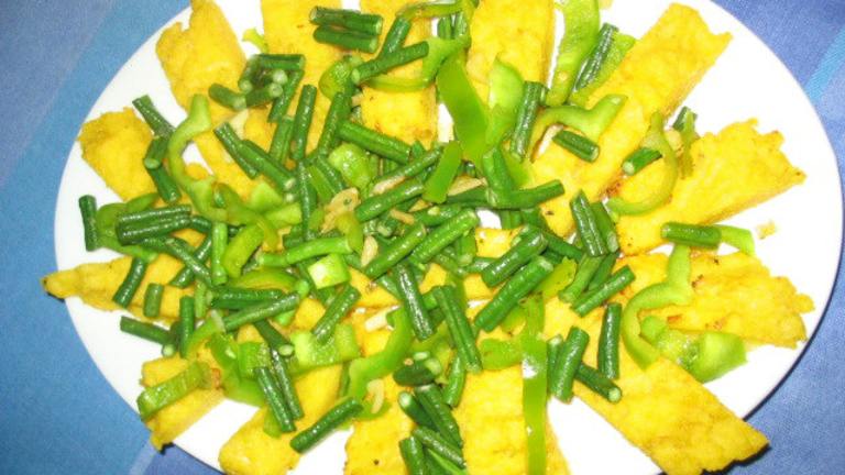 Polenta with Green Beans created by Missy Wombat
