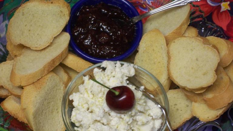 Crushed Goat's Cheese With Pepper and Black Cherry Jam Created by alligirl