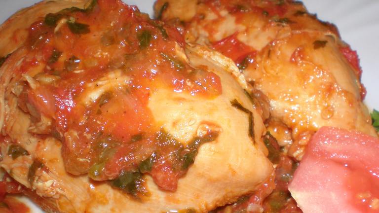 Braised Chicken With Green Peppers and Tomatoes Created by katia