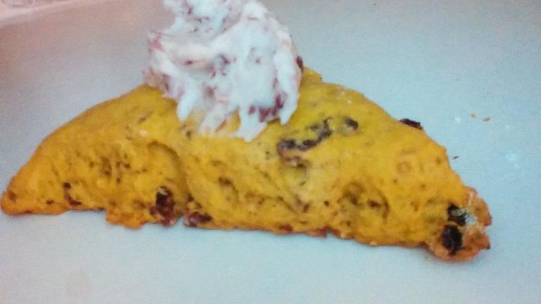 Pumpkin and Cranberry Scones With Cranberry Butter created by Chef Jean