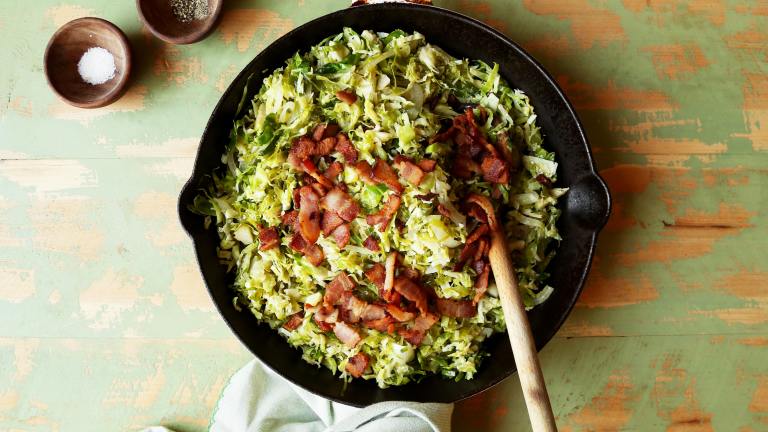 Shredded Brussels Sprouts With Bacon and Onions Created by Jonathan Melendez 