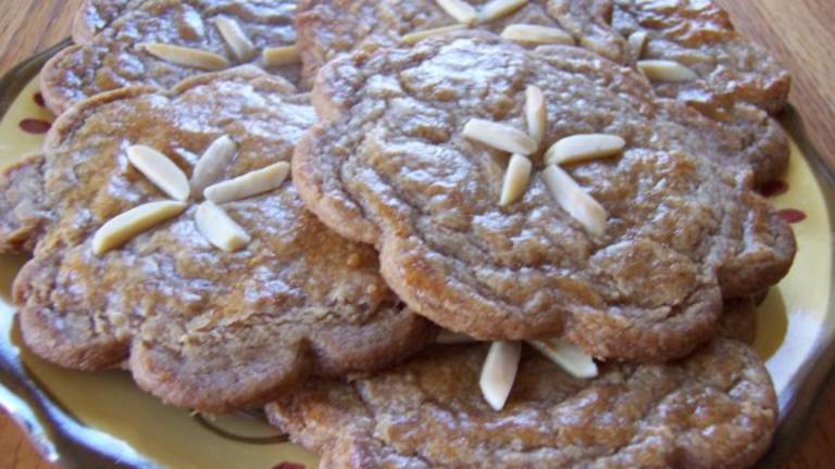 Dutch Speculaas Cookies (With Slivered Almonds on Top) Created by SweetsLady