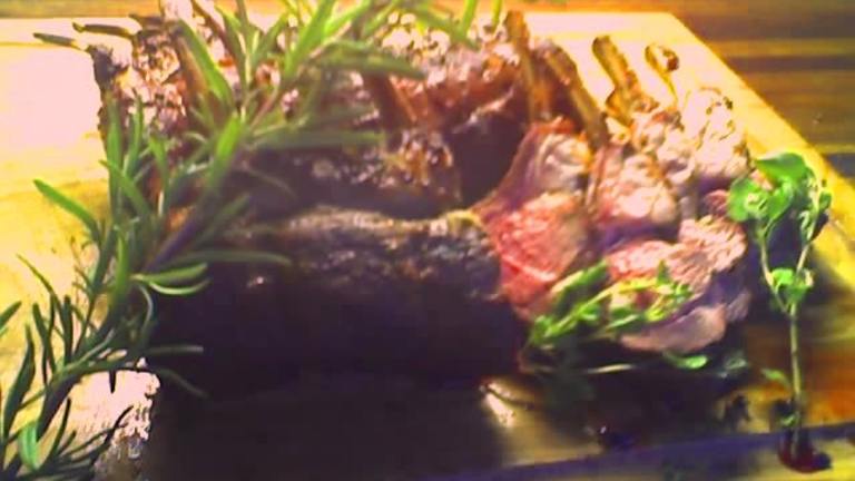Herb Grilled Rack of Lamb Created by Smoky Okie