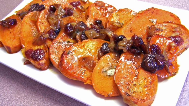 Candied Ginger Sweet Potatoes With Dried Cranberries Created by Rita1652