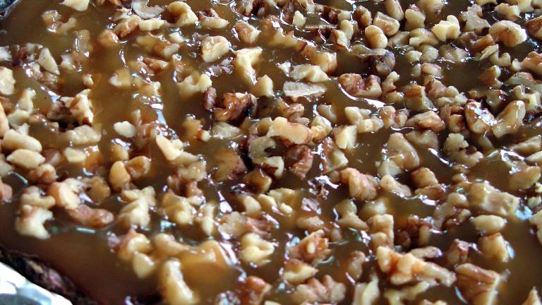 Brownie Caramel Walnut Bars Created by Shasha