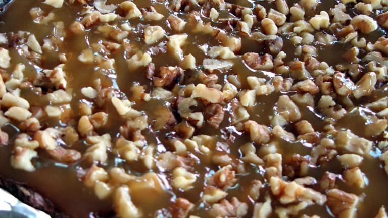 Brownie Caramel Walnut Bars created by Shasha