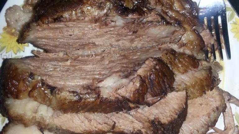Wonderful Smokey Oven-Barbecued Brisket Created by The Domestic Diva