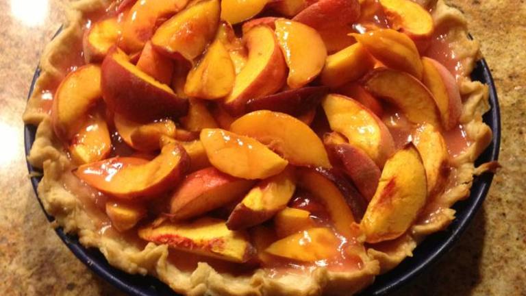 Fresh Peach Pie (No Bake) With Oil Pastry Crust Created by mtnmel