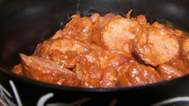 BBQ Beans and Sausage Crock Pot created by Baby Kato