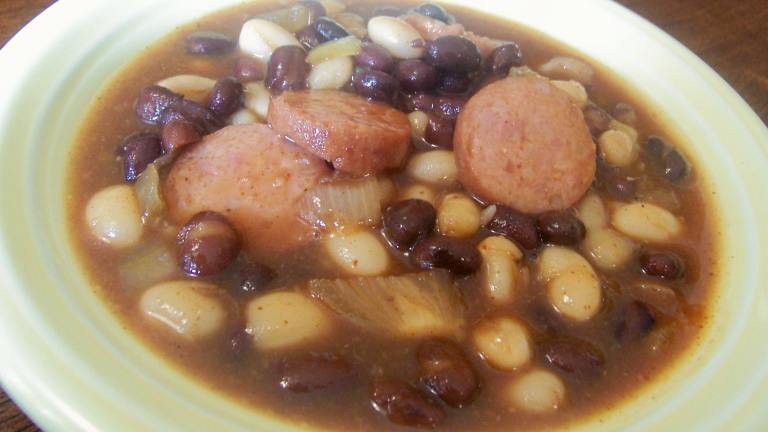 BBQ Beans and Sausage Crock Pot Created by Parsley
