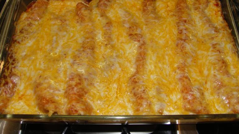 Cottage Cheese Cheddar Enchiladas With Taco Sauce Created by Juenessa