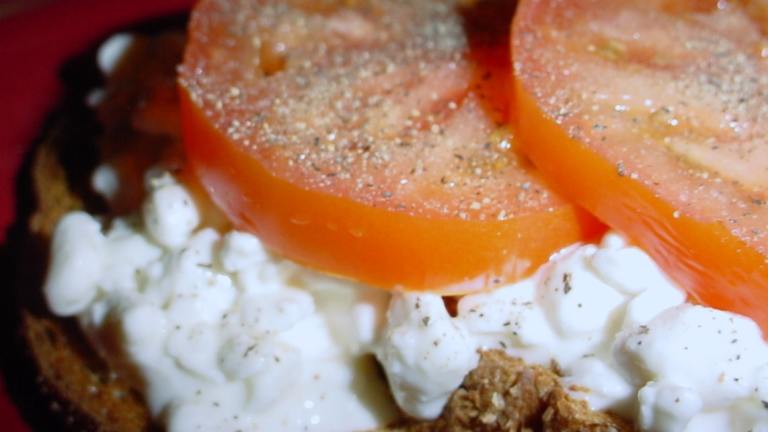 Cottage Cheese and Tomato on Toast Created by True Texas