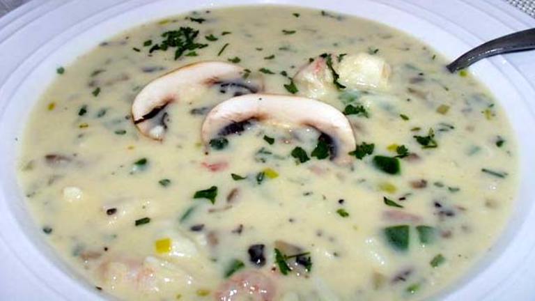 Crab and Mushroom Bisque Created by twissis