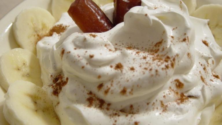 Dates and Bananas in Whipped Cream created by Brenda.