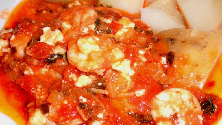 Prawns in Spicy Tomato Sauce With Feta Cheese Created by CulinaryQueen