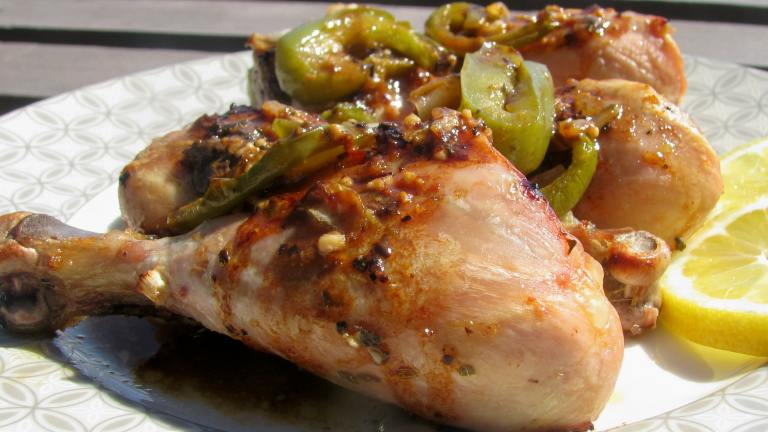 Greek Lemon Chicken Drumsticks With Peppers created by lazyme