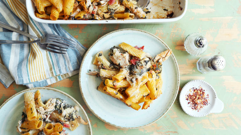 Chicken 'n' Spinach Pasta Bake Created by Jonathan Melendez 