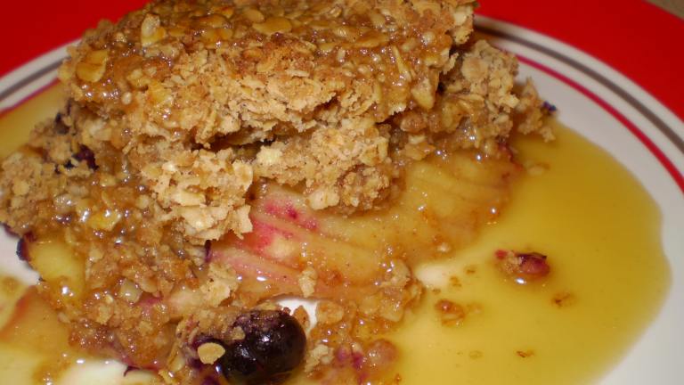Apple-Cranberry Crisp With Warm Toffee Sauce Created by RonaNZ