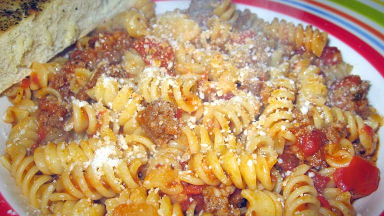 Fusilli Pasta With Ground Sausage Bolognese Sauce created by Super San Mateo Che