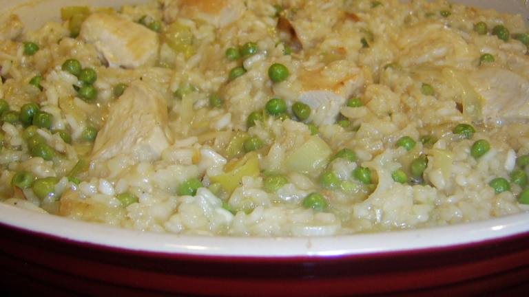 Baked Chicken, Lemon and Pea Risotto Created by LifeIsGood