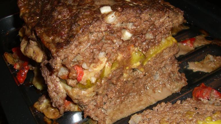 Pickle Stuffed Meatloaf Created by Ina Pickle