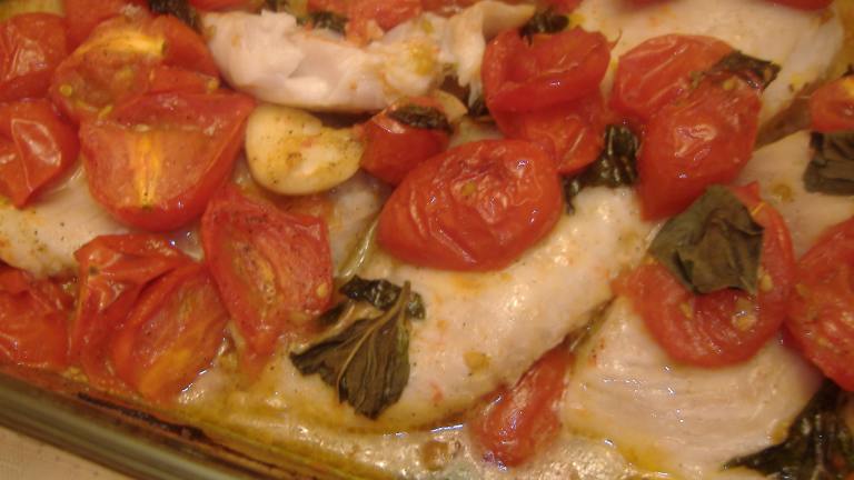 Oven Roasted Cherry Tomatoes With Basil and Whitefish created by vrvrvr