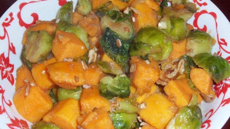 Brussels Sprouts With Pecans and Sweet Potatoes Created by AZPARZYCH