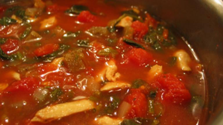 Chicken Soup With Spinach, Eggplant & Tomato created by kelly in TO