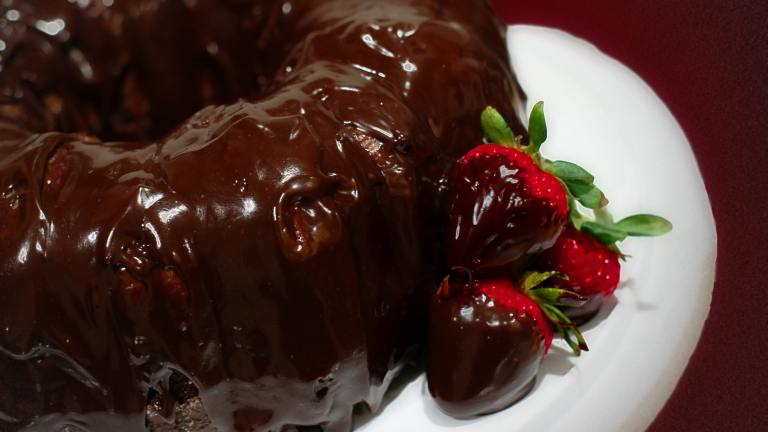 Cabernet Chocolate Cake With Strawberries Created by CulinaryExplorer