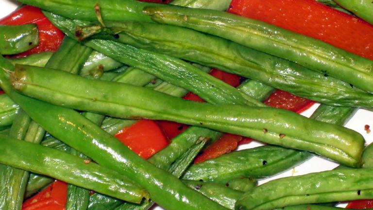 Roasted Green Beans and Red Peppers created by yogiclarebear
