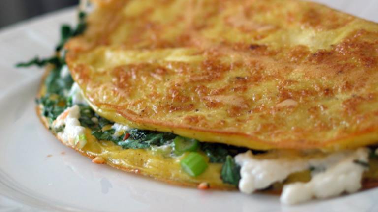 Omelette W/Goat Cheese, Green Onions & Cilantro Created by kelly in TO