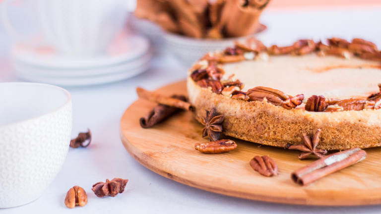 Sweet Potato Cheesecake With Praline Topping Created by LimeandSpoon