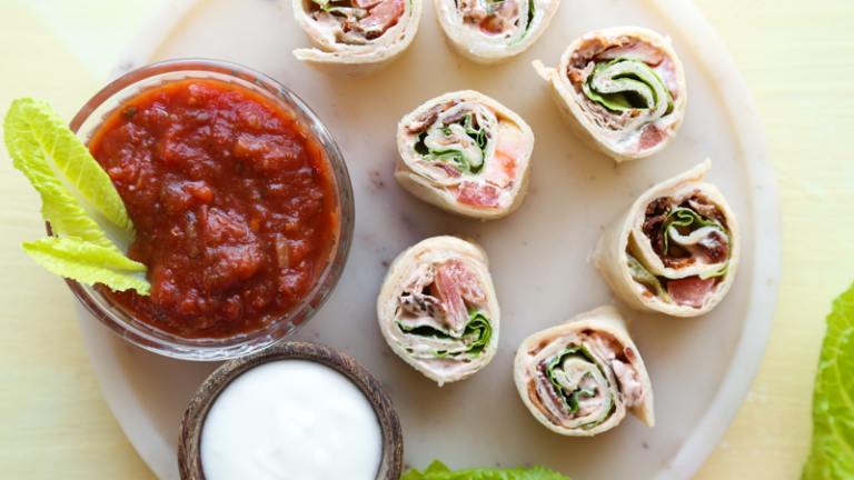 Party BLT Pinwheels Created by Probably This