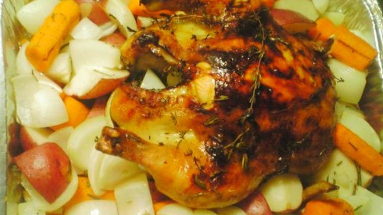 Honey, Vanilla, and Thyme Roasted Chicken Created by 2Bleu
