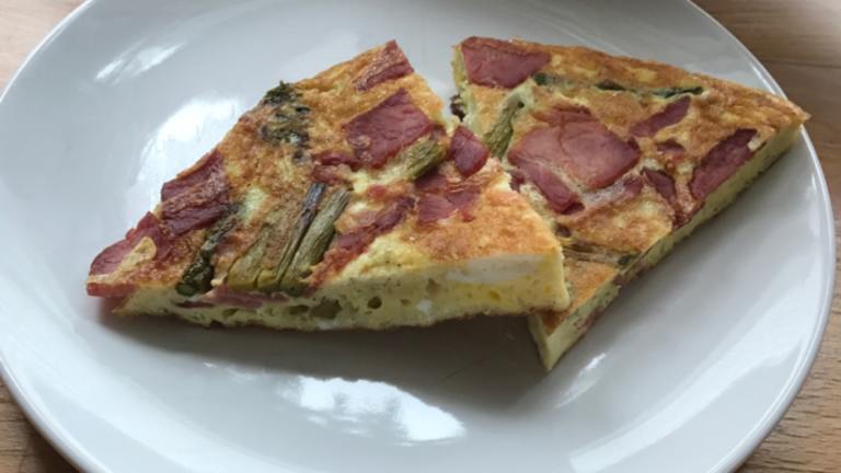 Frittata With Asparagus, Canadian Bacon and Parmesan created by jeannebuffett