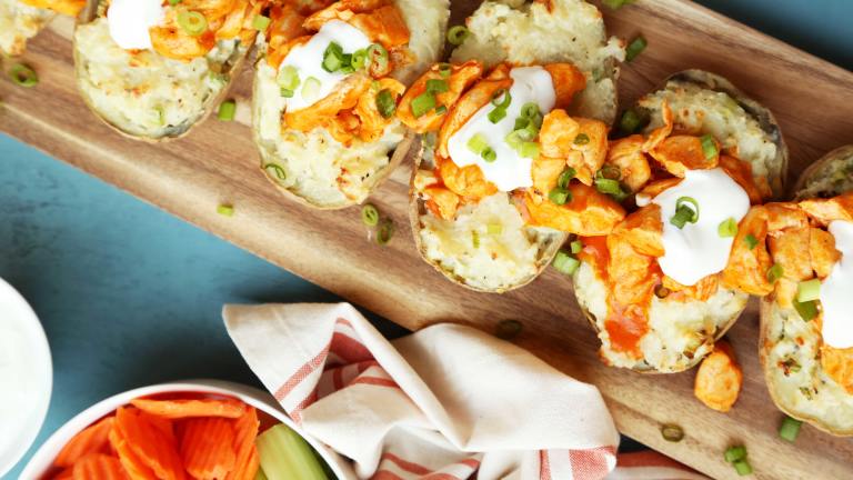Blue Cheese-Stuffed Potatoes With Buffalo Chicken Tenders Created by Jonathan Melendez 