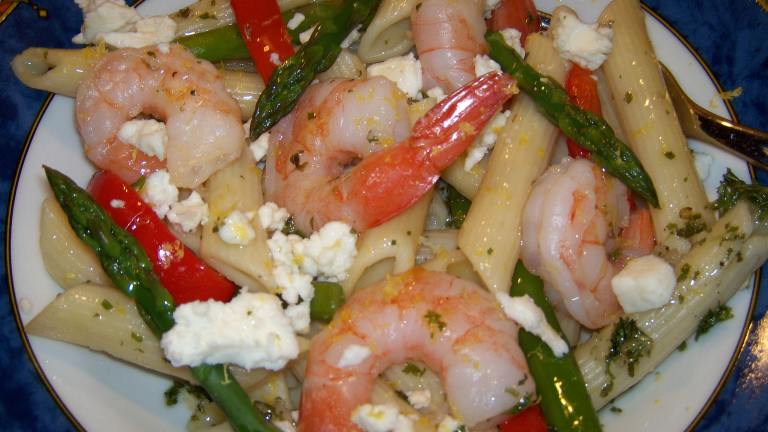 Asparagus and Shrimp Penne Pasta Created by Elly in Canada