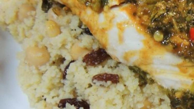 Couscous With Garbanzo Beans and Golden Raisins Created by JustJanS