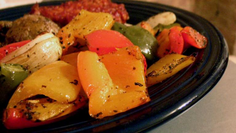 Roasted Tri Color Peppers and Onions Created by justcallmetoni