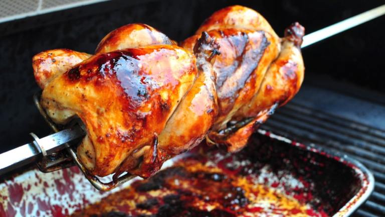 Rotisserie BBQ Cornish Game Hens created by Chef Gizzo