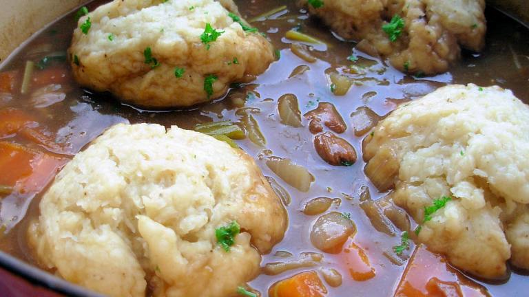 English Beef Stew and Dumplings Created by French Tart
