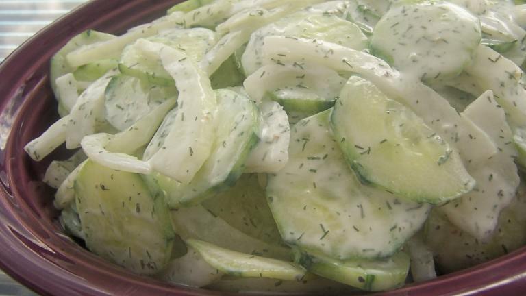 Marinated Cucumbers in Sour Cream Created by Parsley