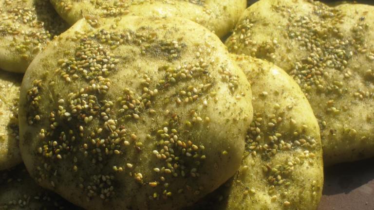 Manakeesh Bil Za'atar (Flat Bread With Za'atar) Created by Pneuma