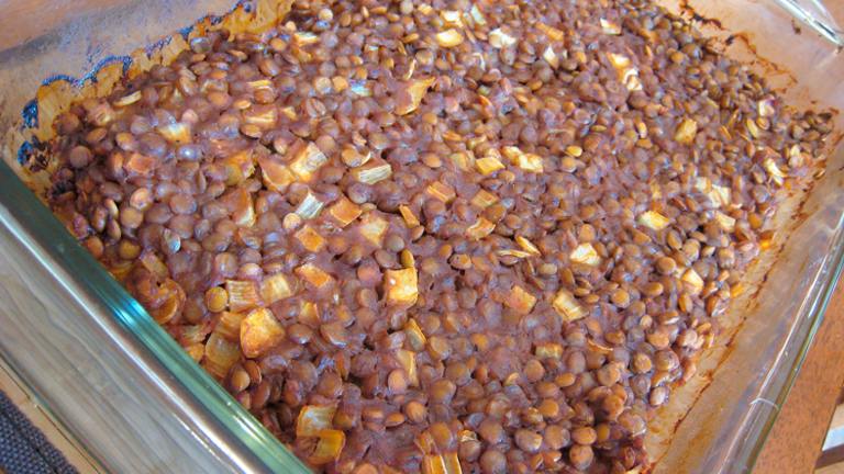 Barbecue Baked Lentils Created by yogiclarebear