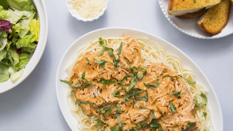 Crock Pot Chicken With Tomato Alfredo Sauce Created by Billy Green
