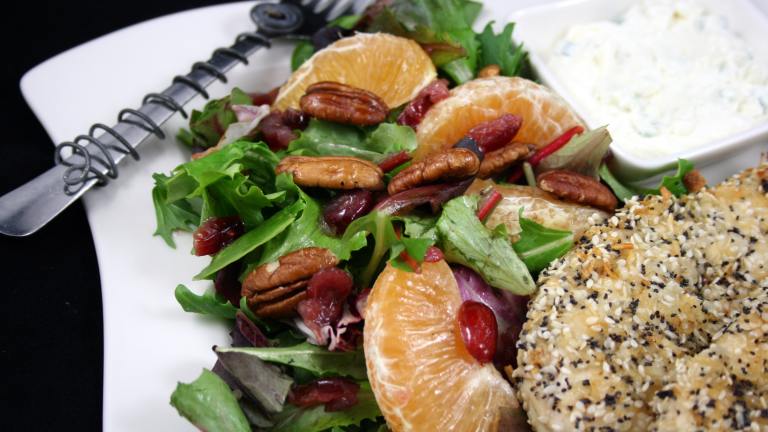 Mixed Green Salad With Oranges, Dried Cranberries and Pecans created by Tinkerbell