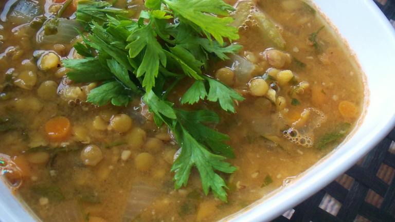 Hearty Vegetarian Lentil Soup Created by Parsley